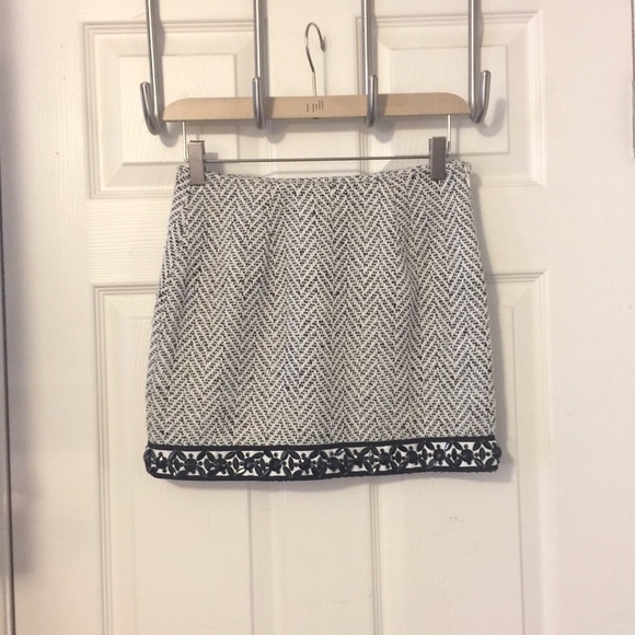 English Rose Wool Blend Chevron Pattern Mini Skirt  Sz S - Picture 1 of 7